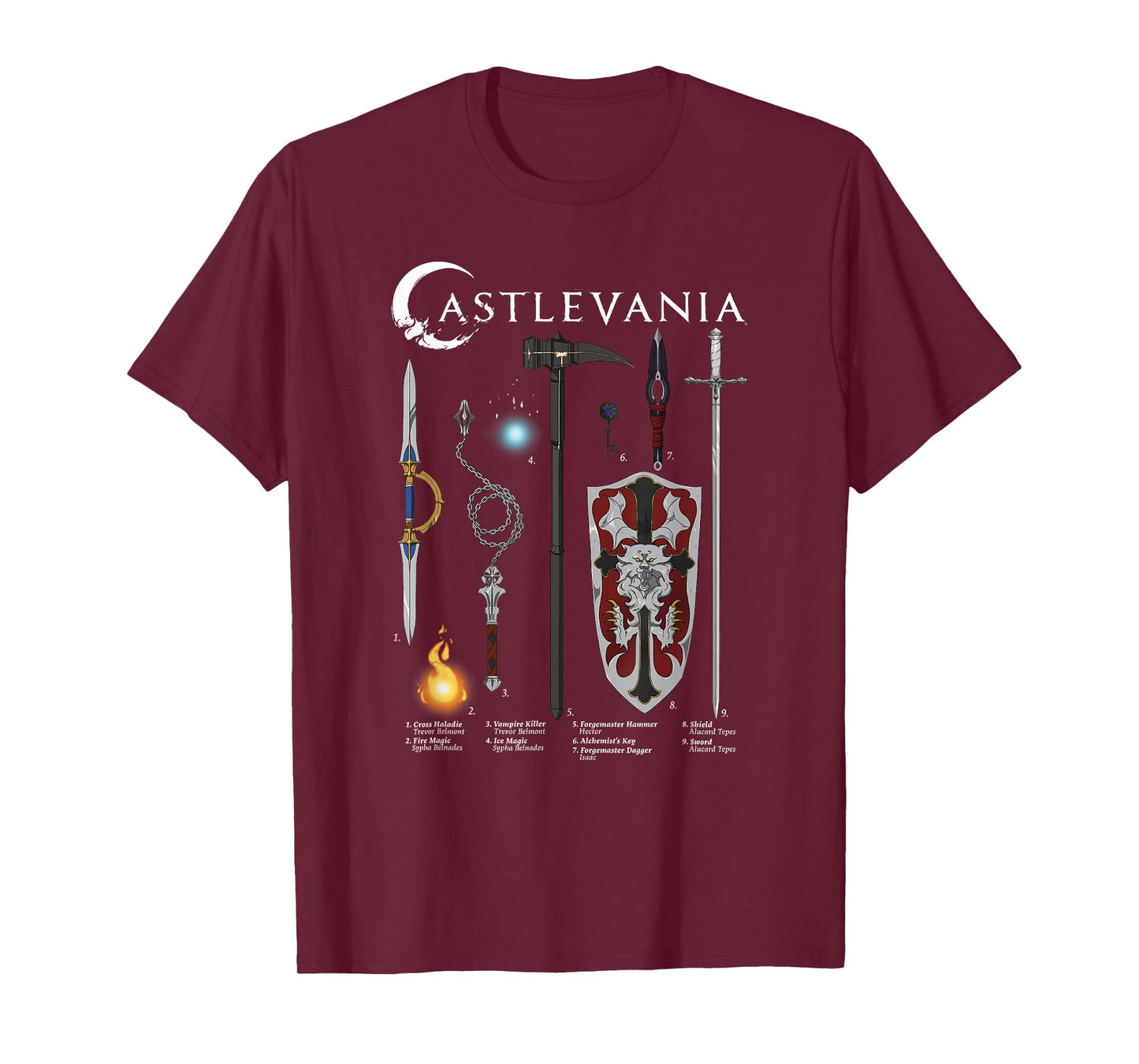 Castlevania Weapons Textbook Poster T-Shirt