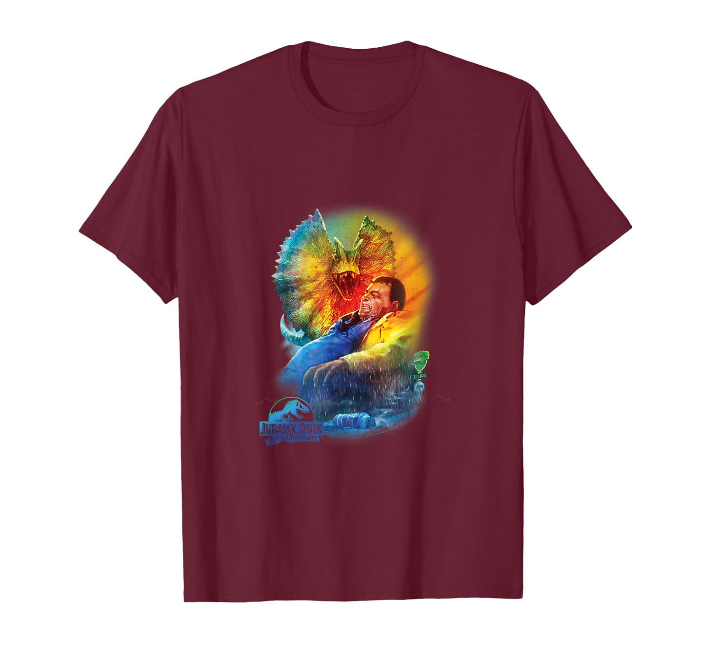 Jurassic Park 30th Anniversary Dilophosaurus T-Shirt - Unisex Kids - Black - Short Sleeve - Classic Fit - Cotton/Polyester Blend
