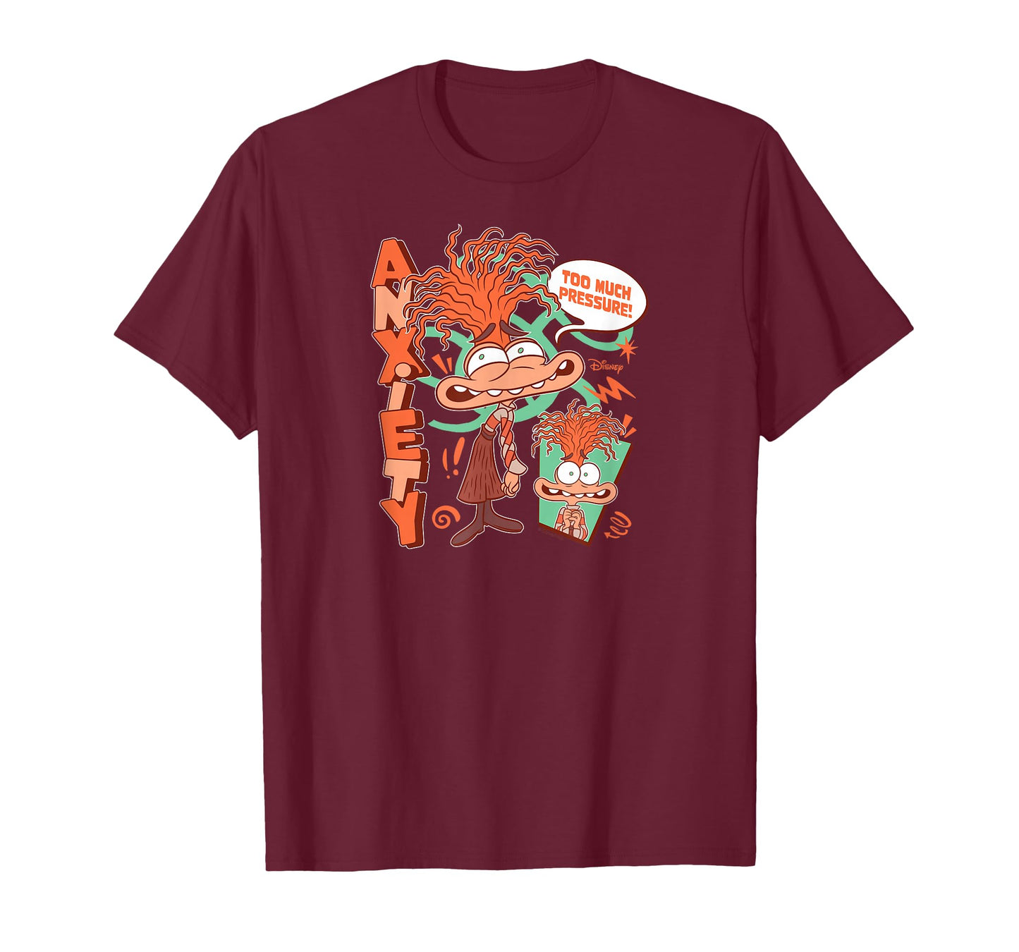 Inside Out 2 - Anxiety Character Too Much Pressure T-Shirt