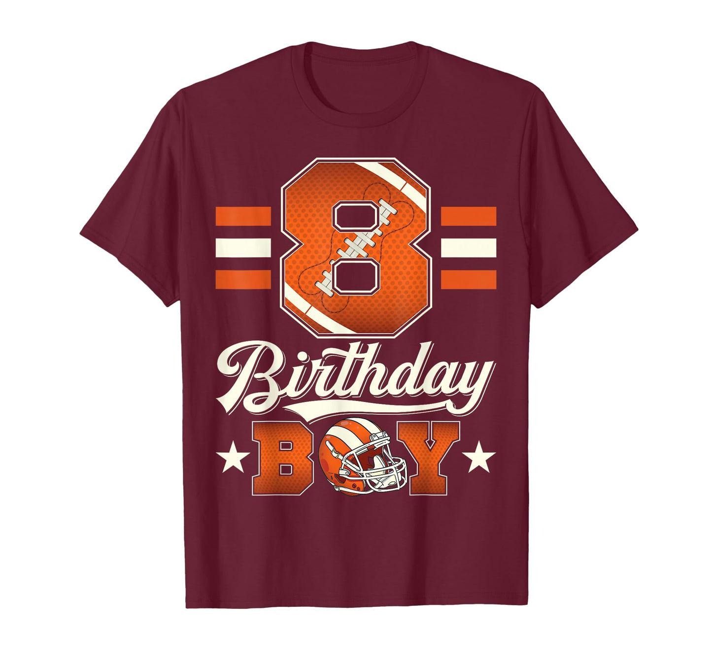 Eight 8th Birthday Boy Football 8 Year Old Sports Party T-Shirt