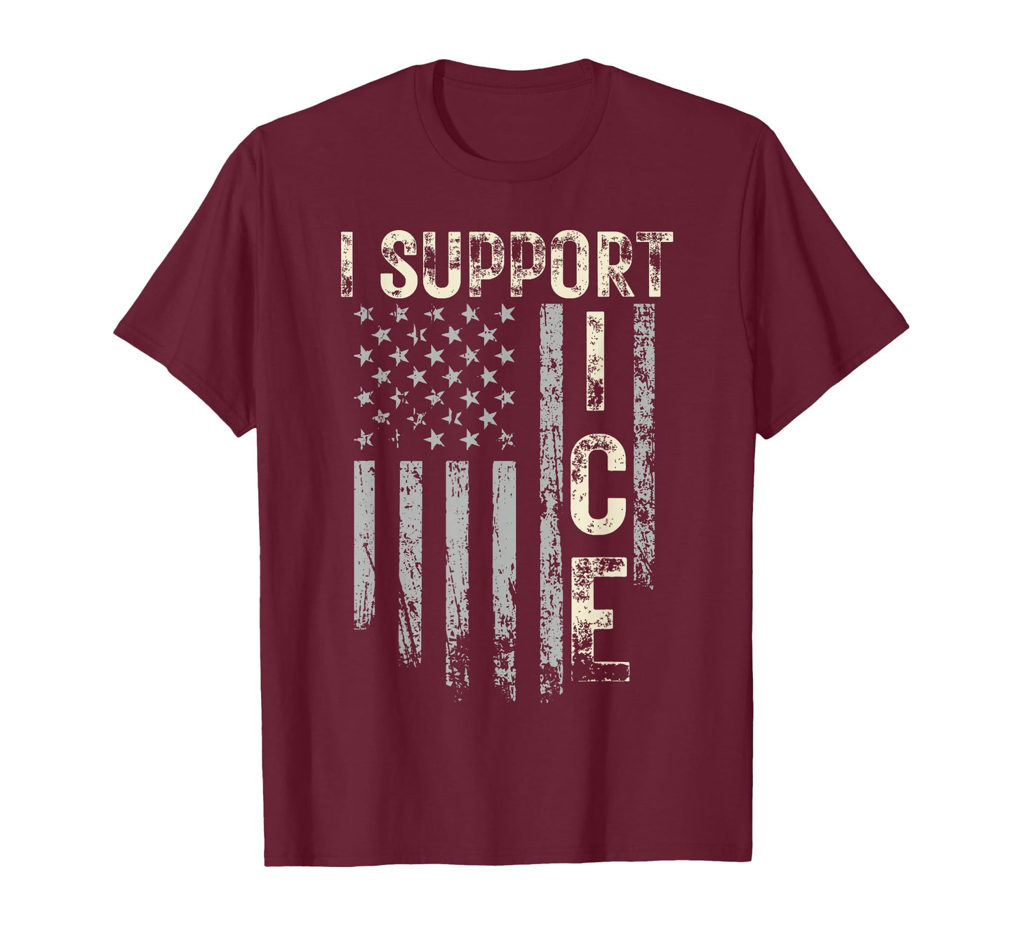 Support ICE Immigration Officers American Flag Border Patrol T-Shirt