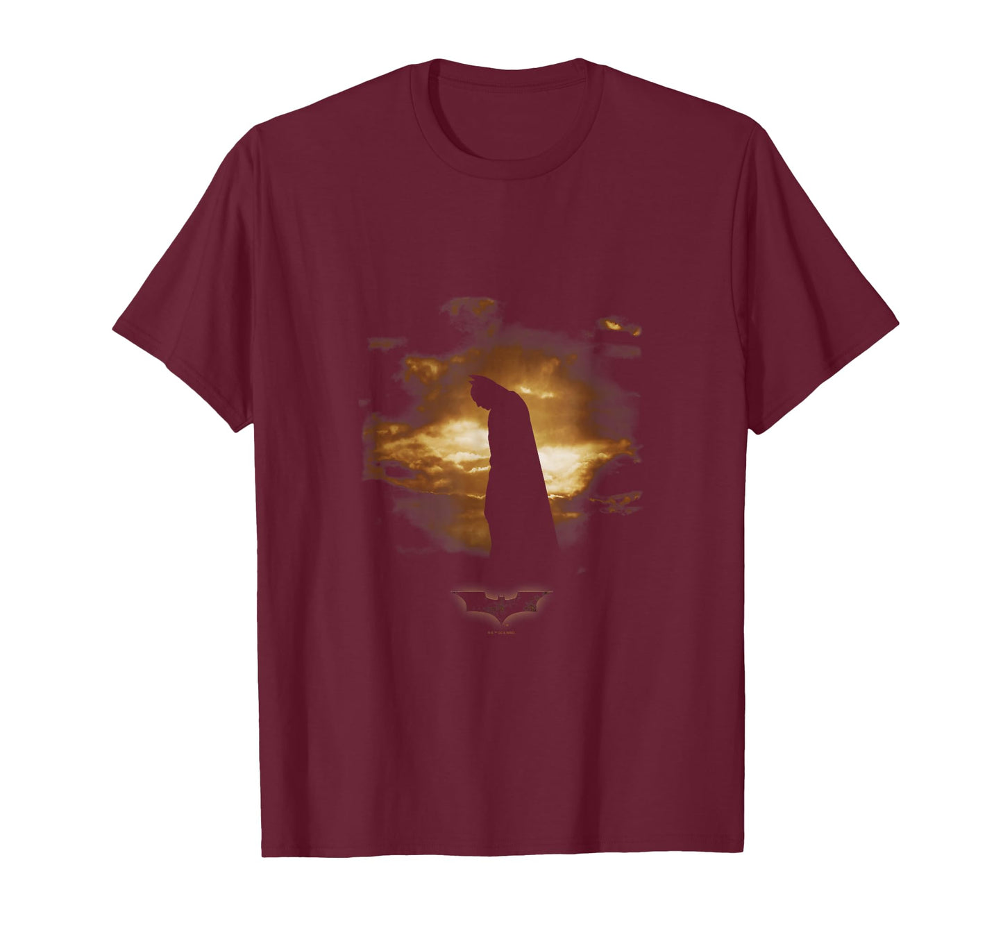 Batman Begins Distressed Bat Sunset Silhouette Poster T-Shirt