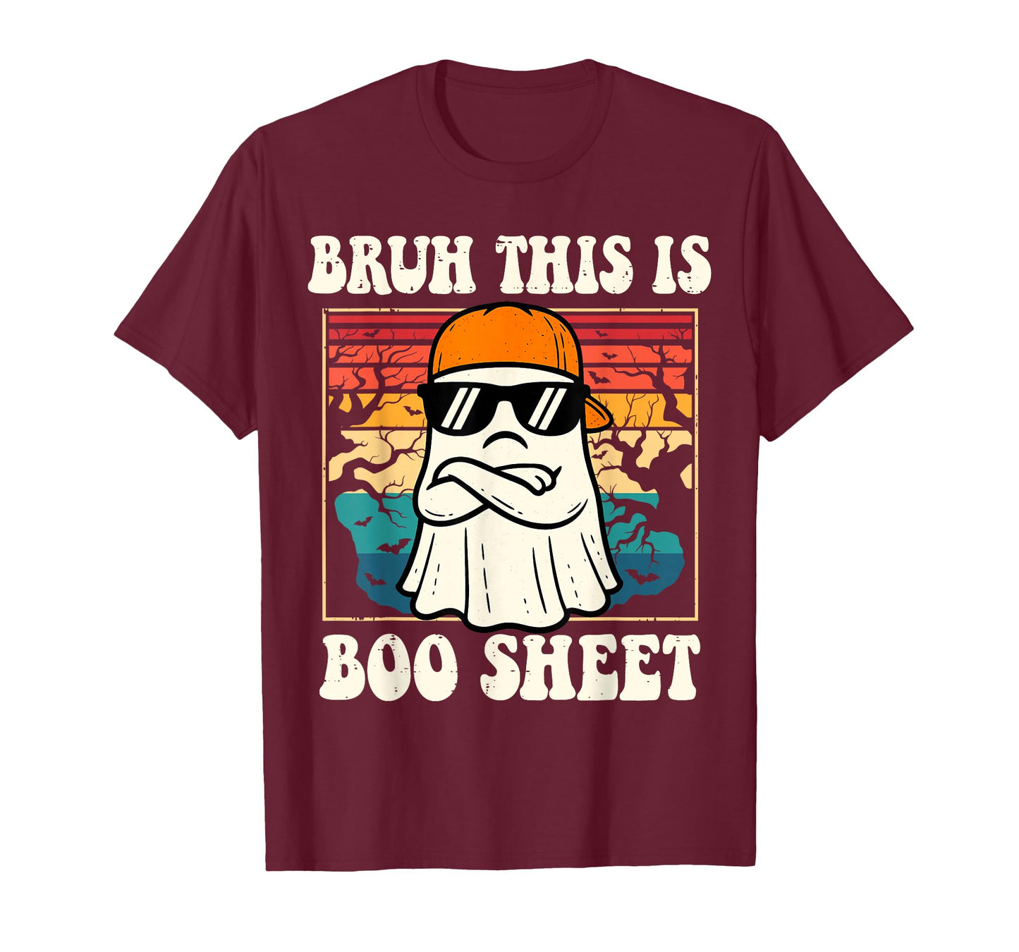 Bruh This is Boo Sheet Funny Halloween Ghost Men Boys Teens T-Shirt