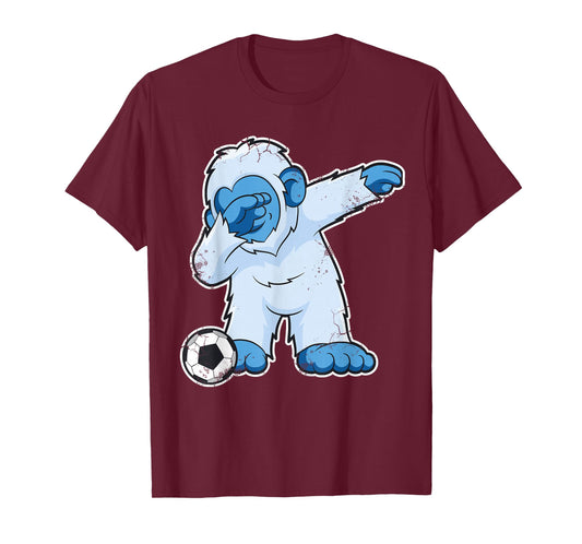 Soccer Dabbing Bigfoot Yeti Abominable Snowman T-Shirt