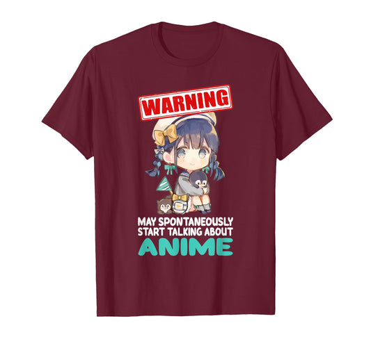 Warning May Spontaneously Start Talking About Anime Funny T-Shirt