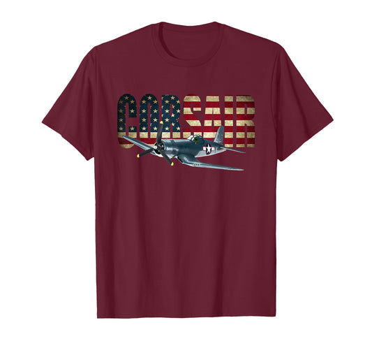 F4U Corsair US American Flag Tshirt T-Shirt