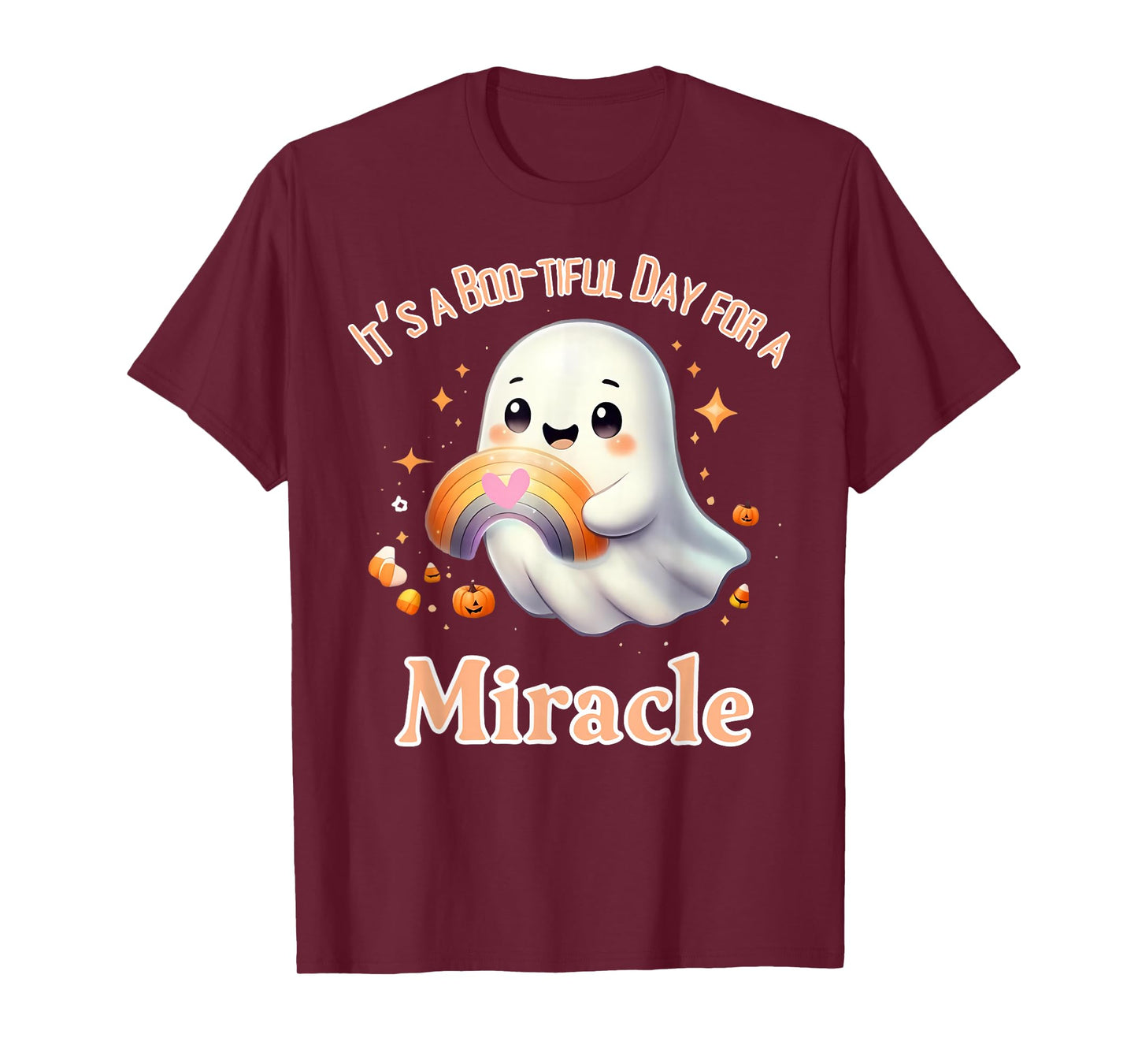 It's A Boo-Tiful Day for A Miracle Cute Ghost Halloween IVF T-Shirt
