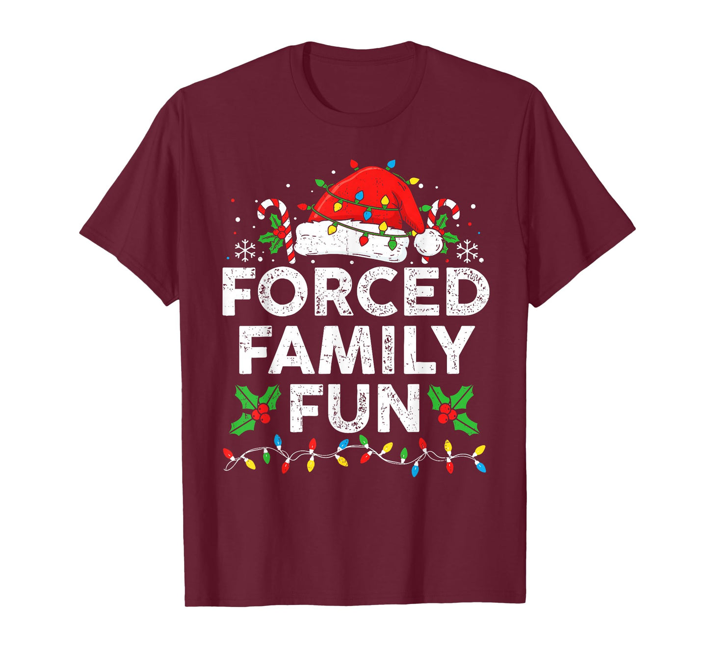 Funny Forced Family Christmas Shirt Funny Xmas Men Women T-Shirt
