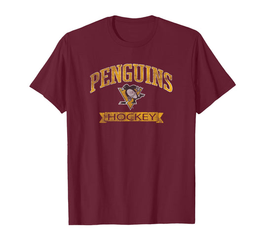Pittsburgh Penguins Vintage Hockey Dark Heather Licensed T-Shirt
