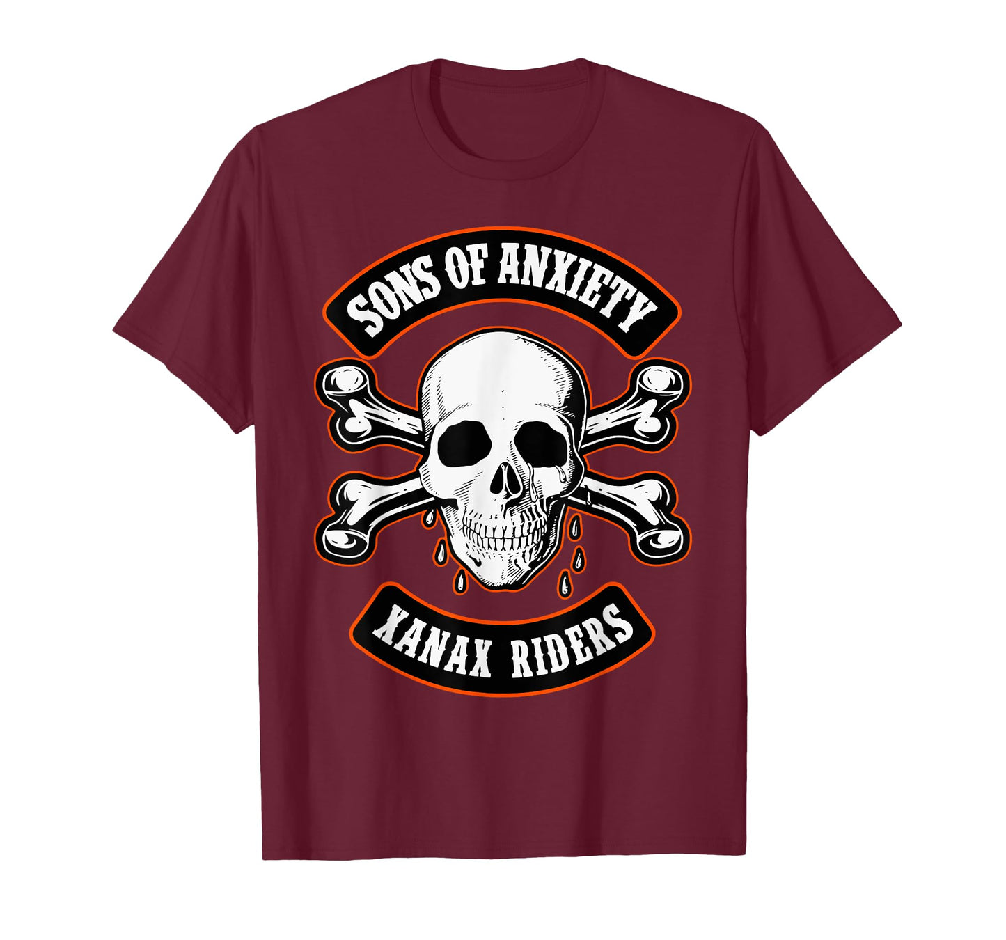 Sons Of Anxiety Xanax Riders Funny Skull T-Shirt