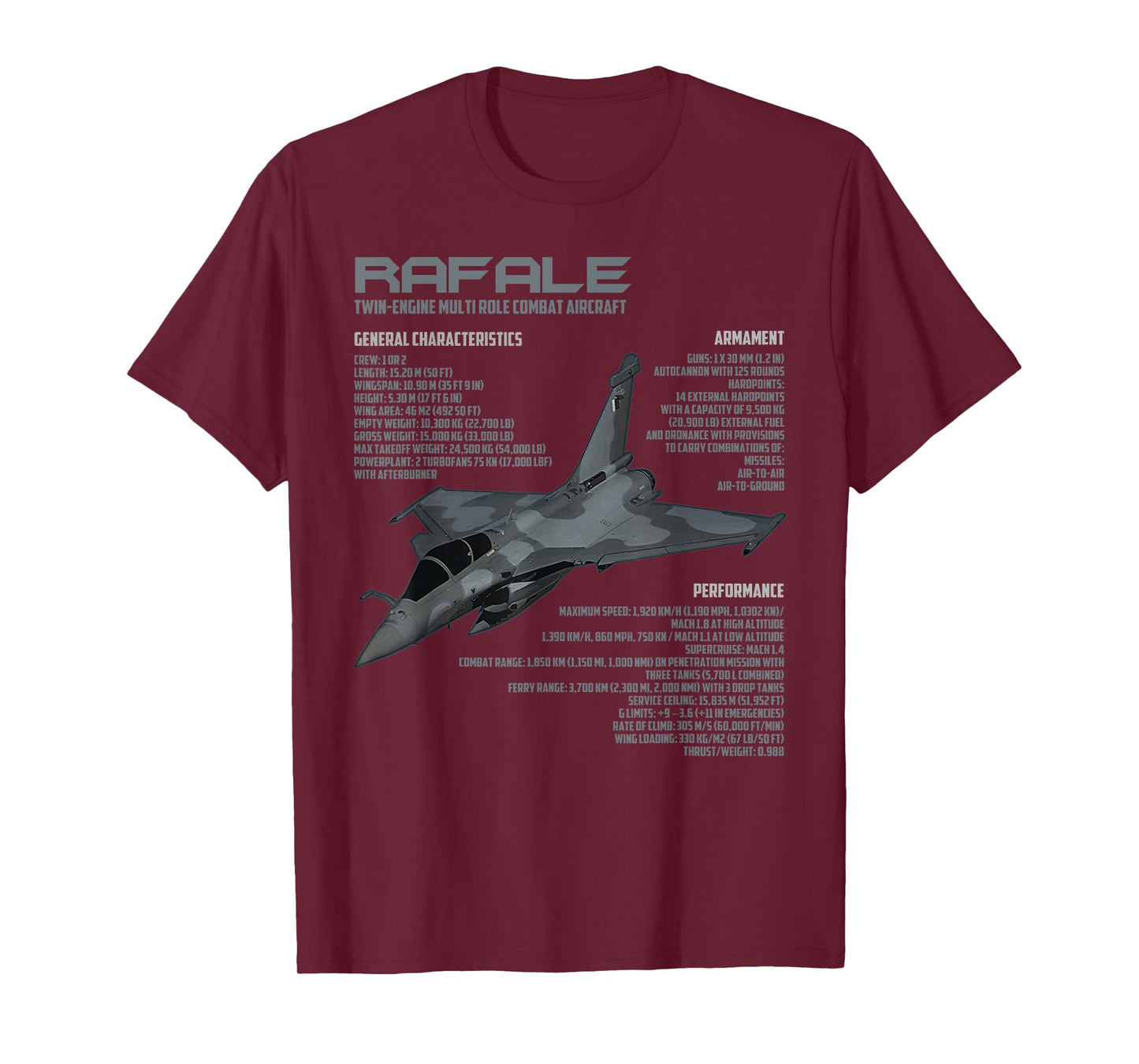 Rafale Fighter Jet French Military Aircraft Patriot T-Shirt