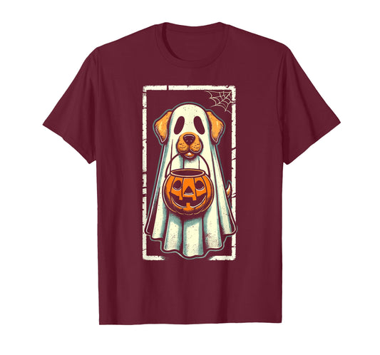 Cute Dog Men Women Kids Boys Girls Halloween Funny Ghost T-Shirt