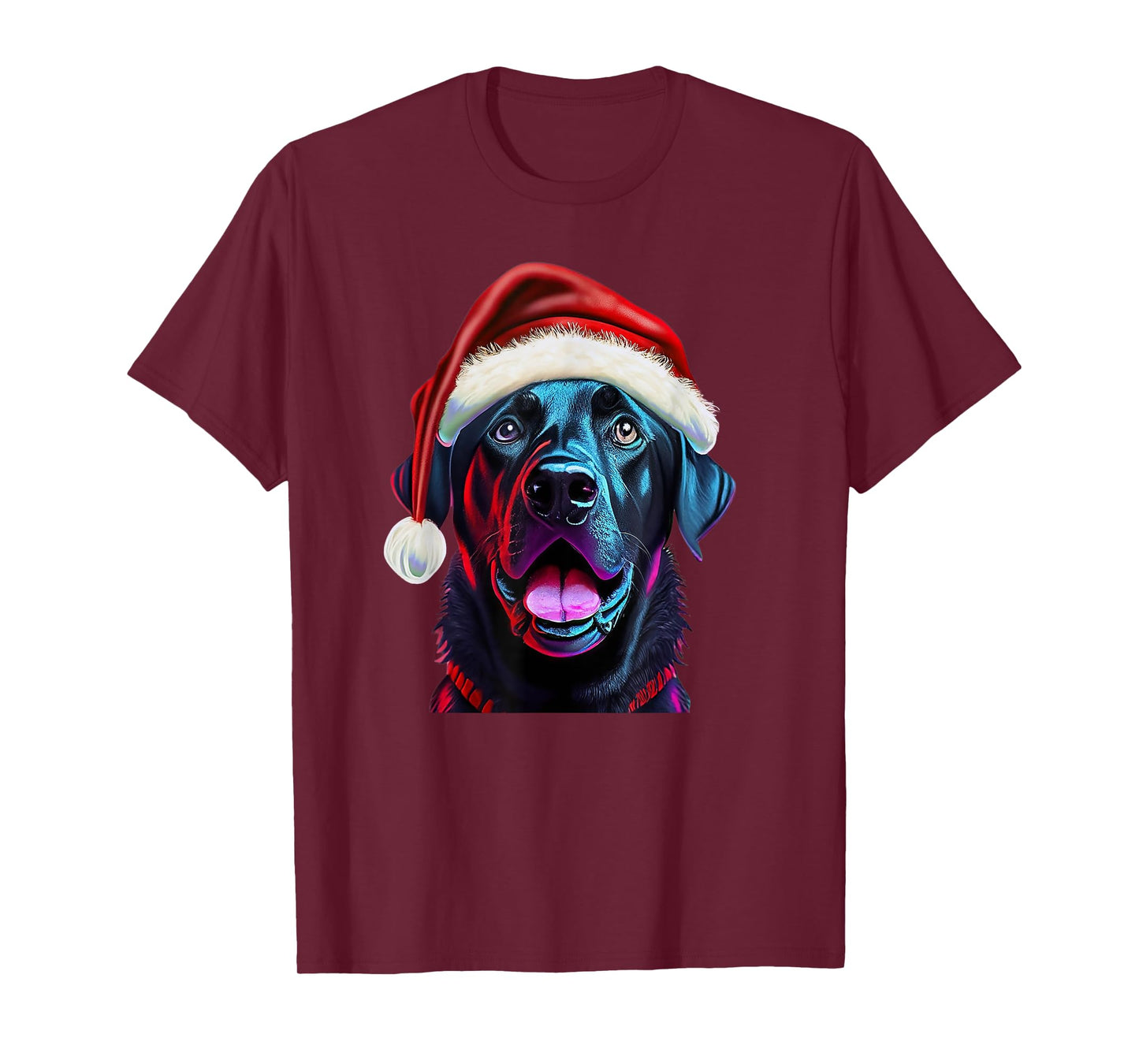 Black Lab Christmas Magic: Labrador in Santa Hat T-Shirt