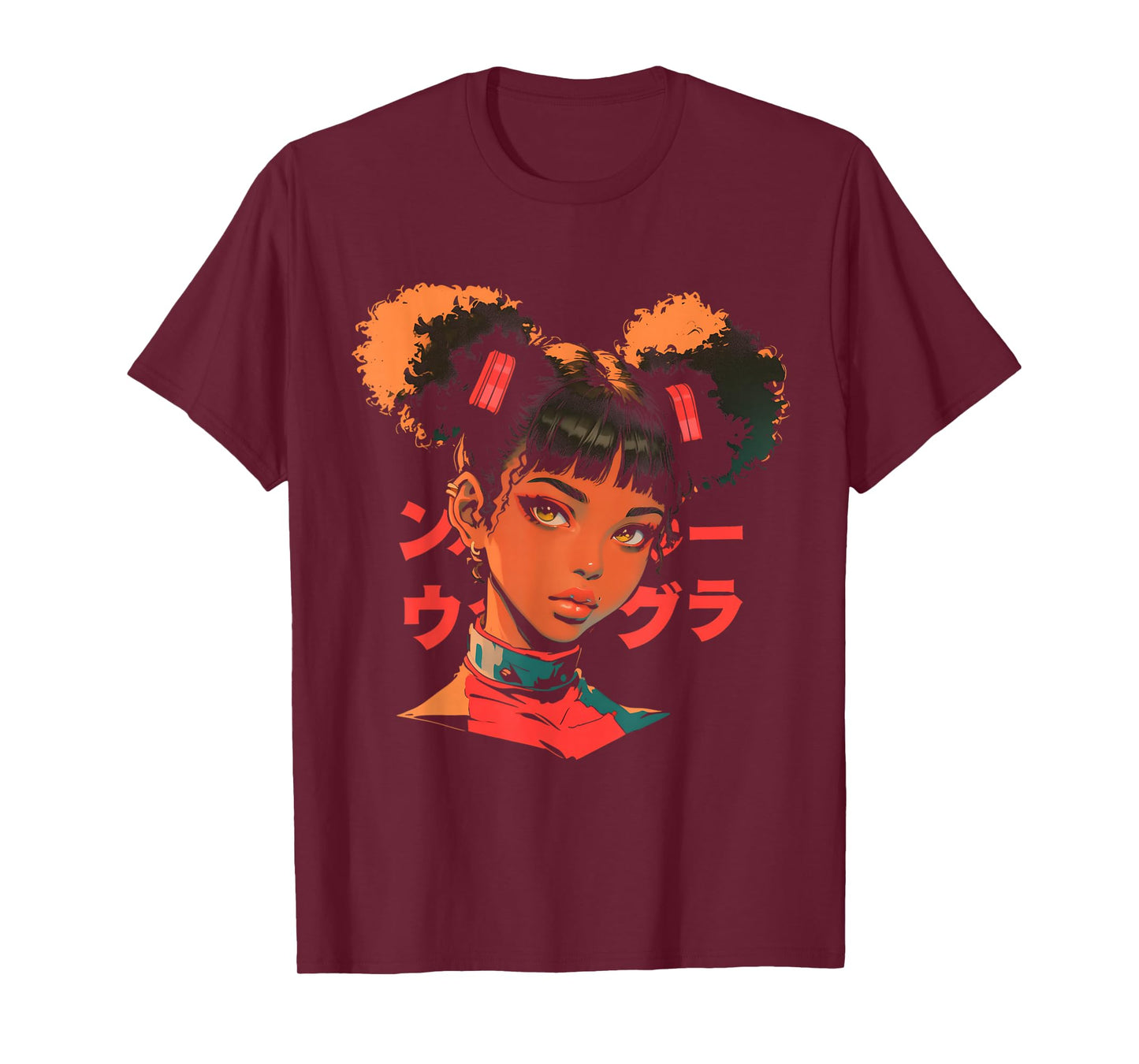Harajuku Cyberpunk Black Girl Anime Manga Waifu Japanese T-Shirt