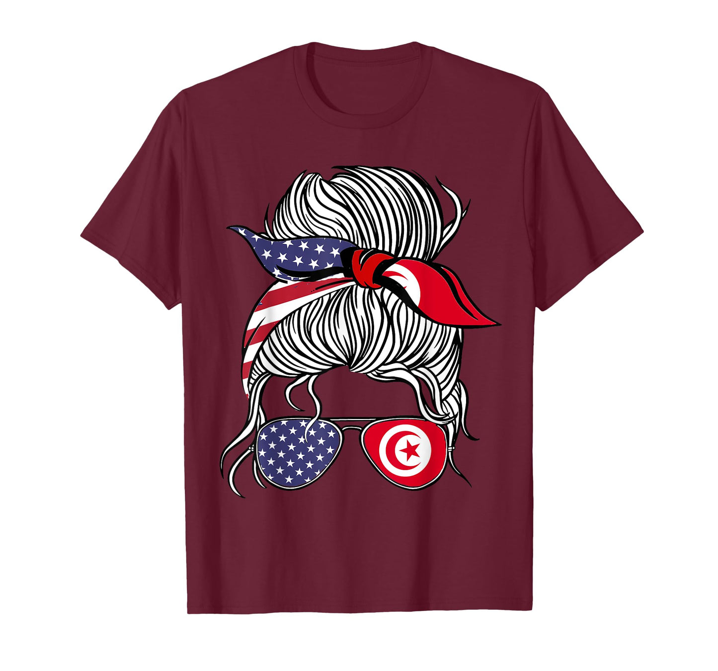 American Tunisian Patriot Flag Women Girl Tunisia Grown T-Shirt