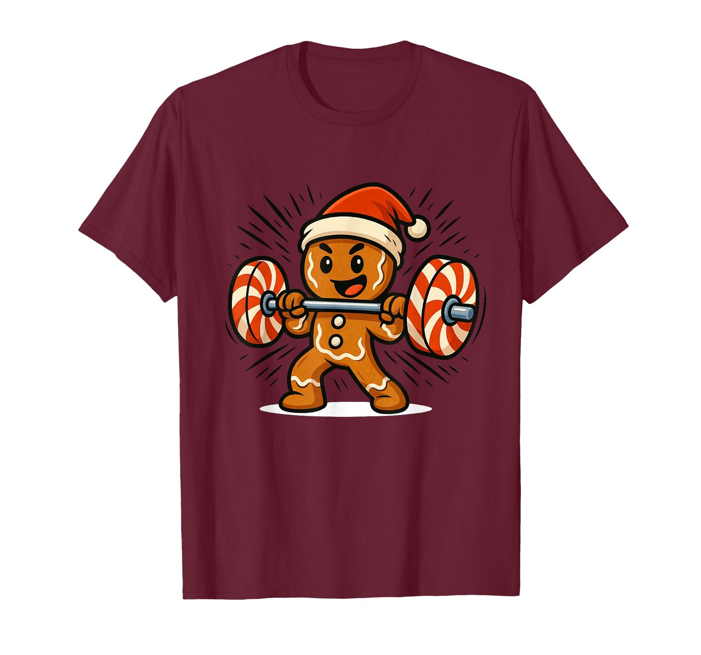Gingerbread Man Christmas Workout T-Shirt