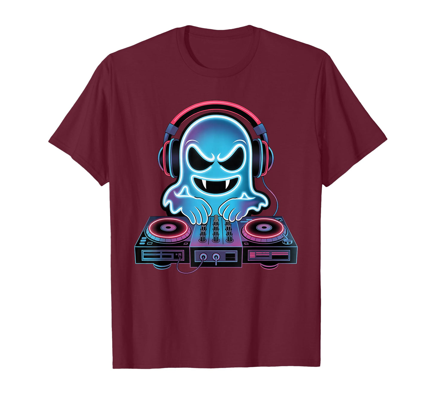 House Music Ghost DJ Optical Illusion Edm Halloween Rave DJ T-Shirt