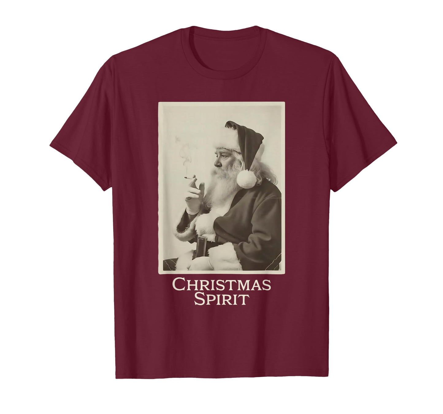 Vintage Funny Smoking Santa Claus Christmas Spirit Christmas T-Shirt