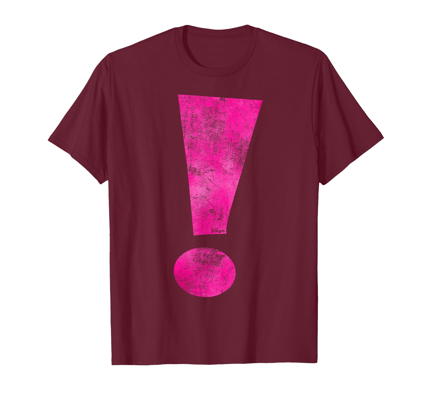 Distressed Magenta Whee! Exclamation Point Graphic T-Shirt T-Shirt