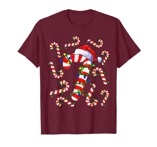 Fun Six Seven 6 7 Meme Design Couples Christmas Candy Cane T-Shirt