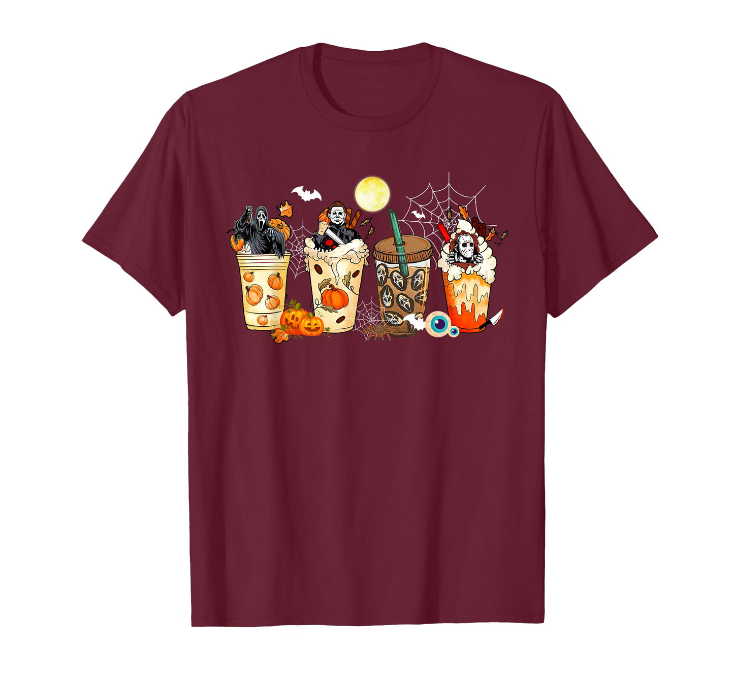 Halloween Fall Horror Movie Pumpkin Latte Spice Coffee Cups T-Shirt