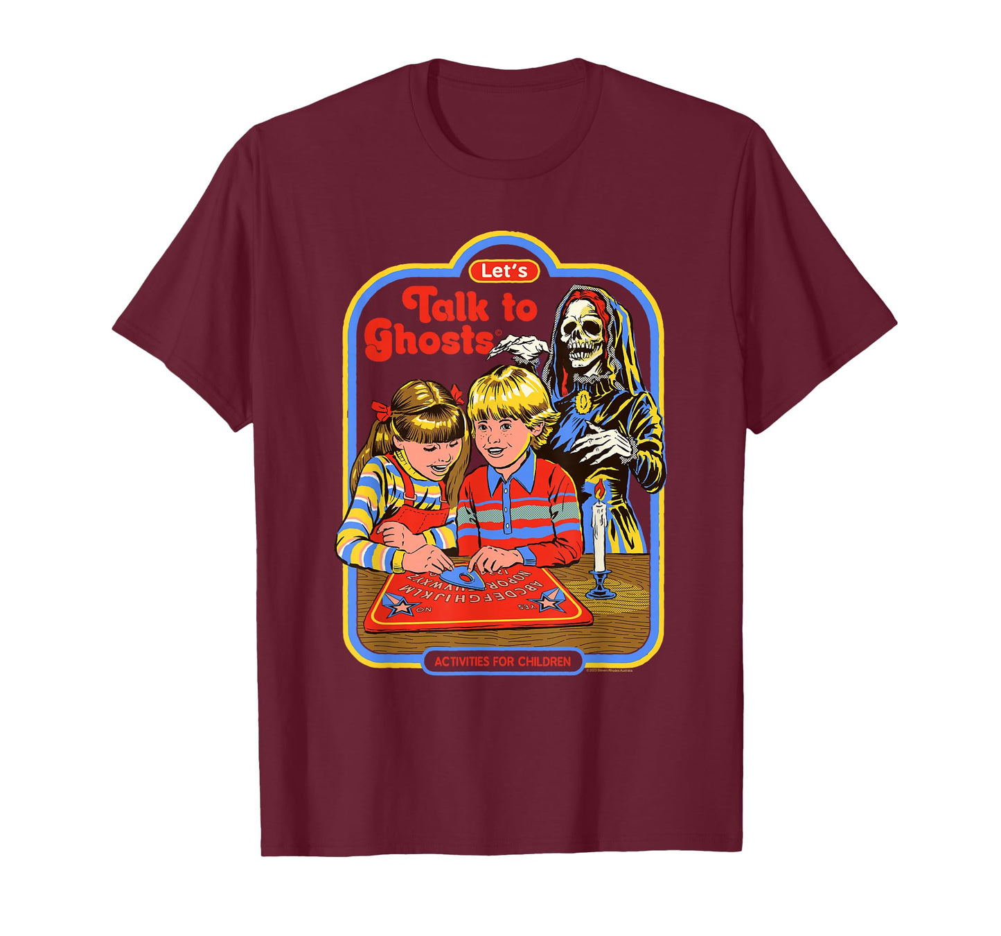 Steven Rhodes Talk to Ghosts Ouija Board Retro Dark Humor T-Shirt