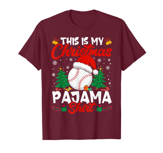 This Is My Christmas Baseball Lover Men Women Boy Girl T-Shirt
