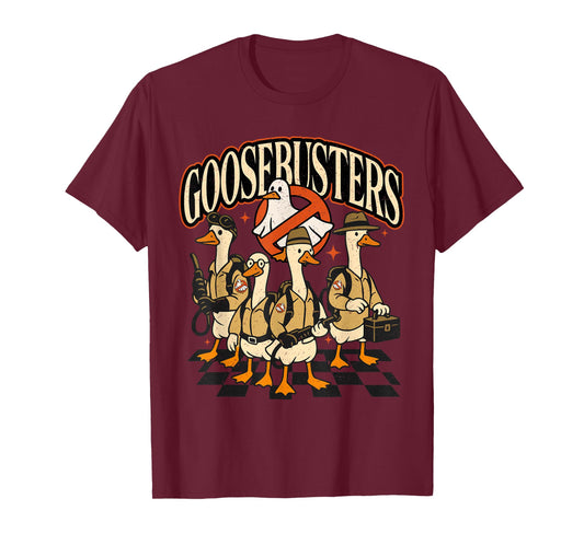 Retro Funny Silly Goosebusters Ducks Ghost Spooky Halloween T-Shirt
