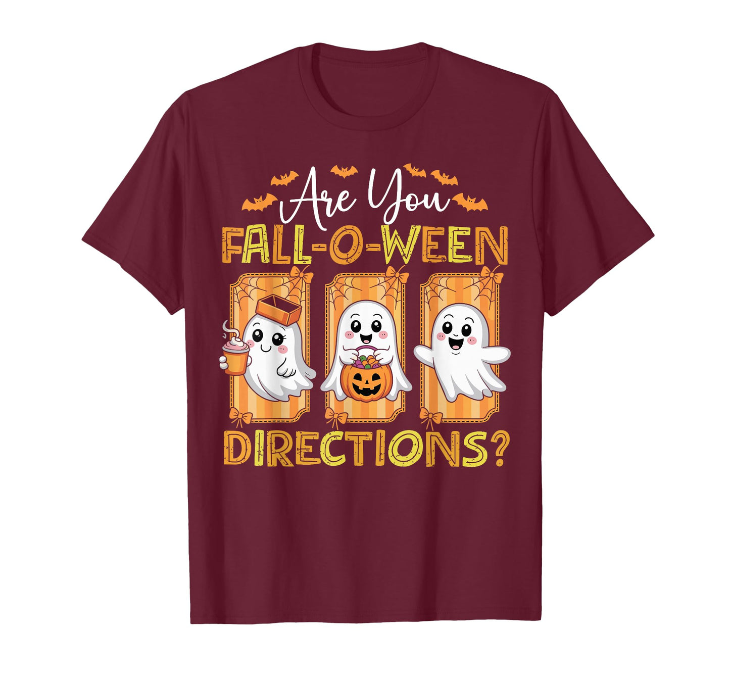 are You Fall O Ween Directions Funny Teacher Halloween Ghost T-Shirt
