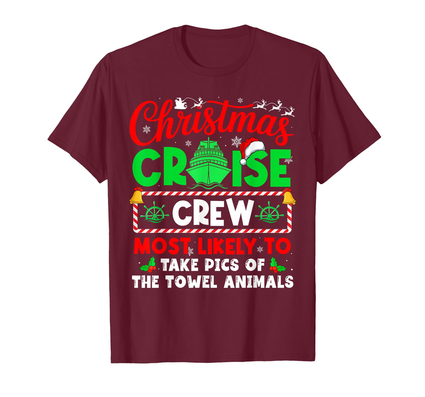 Christmas Cruise Crew Most Likely to TAKE PICS Towel Animals T-Shirt