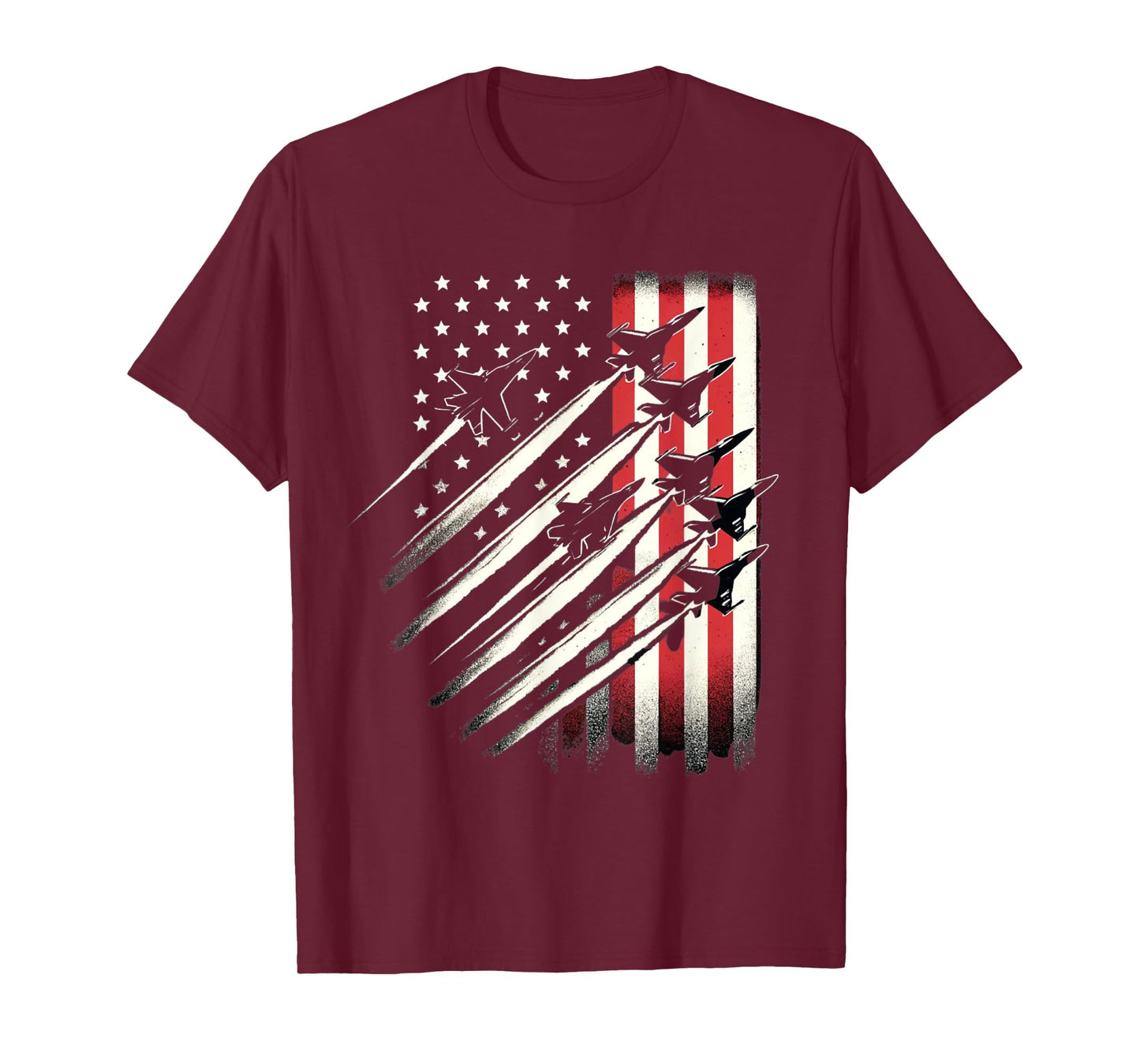 USA Flag Fighter Jets Patriotic America Memorial July 4th T-Shirt