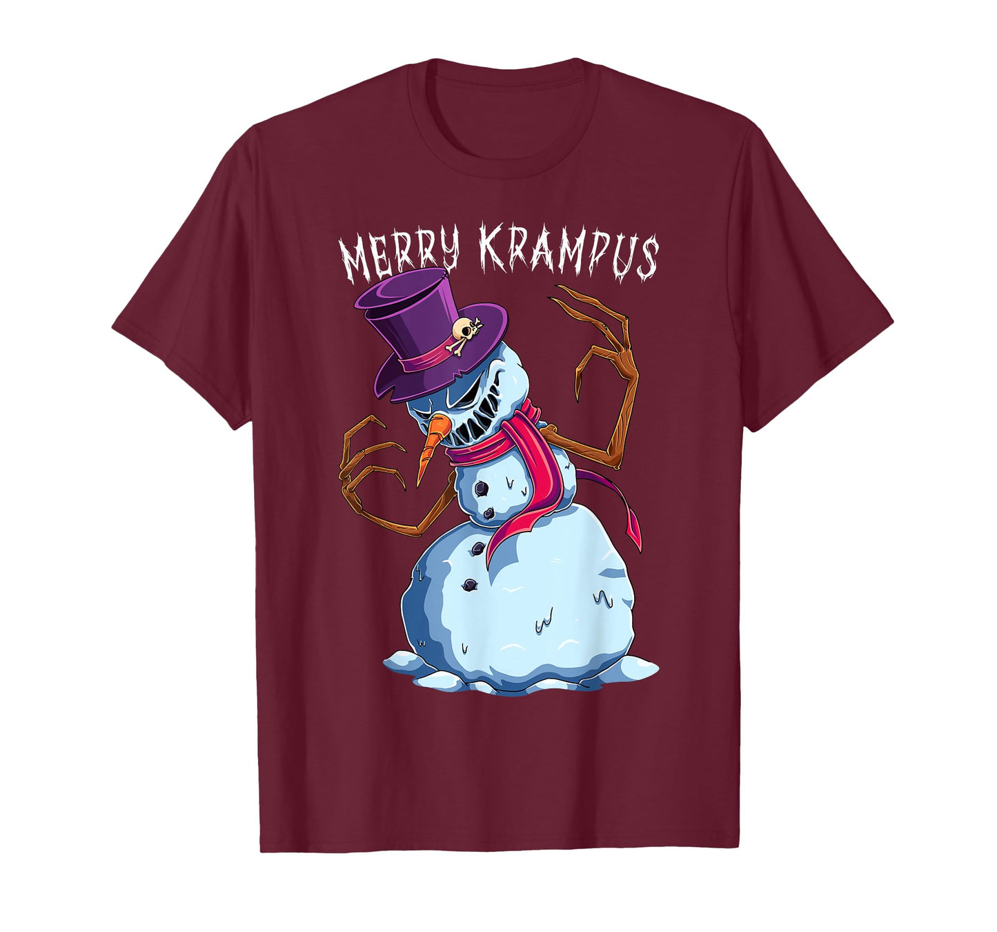 Merry Krampus Snowman Scary Christmas Evil Monster Xmas T-Shirt