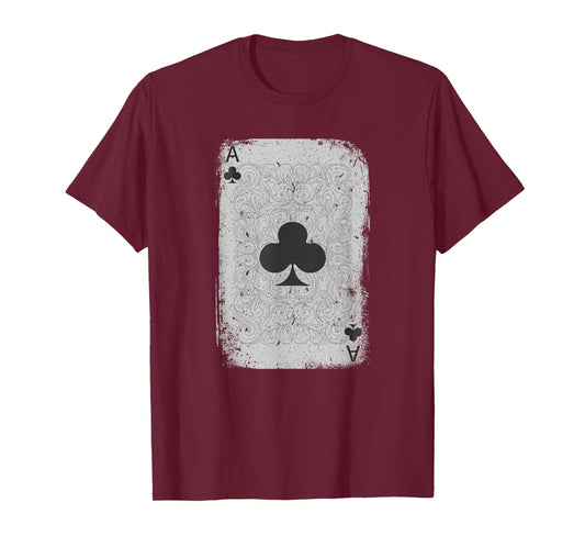 Vintage Distressed Ace of Clubs Poker Playing Card T-Shirt T-Shirt
