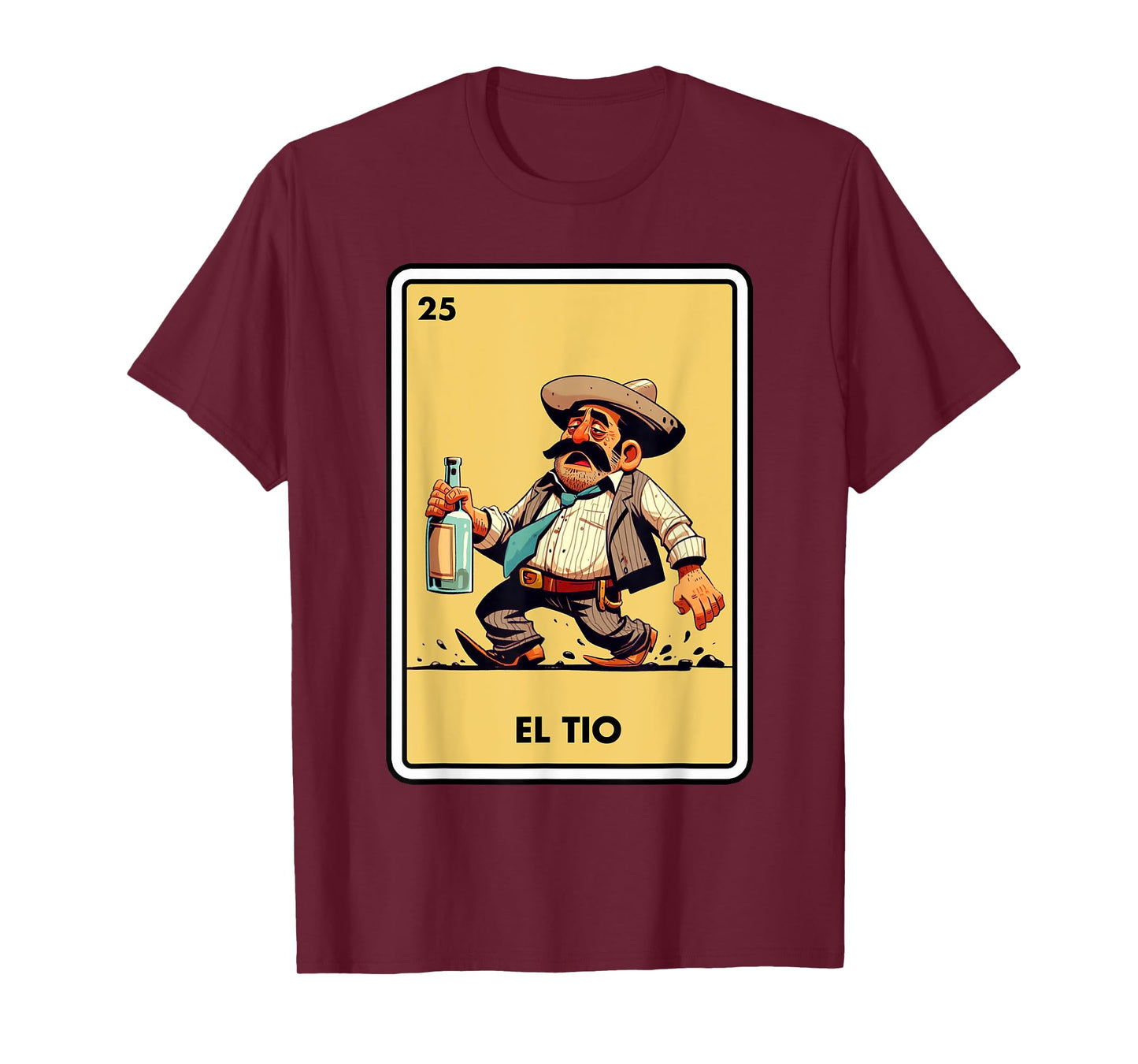 Mexican Uncle Drinking Lover Tio El Tio Mexican Bingo Card T-Shirt