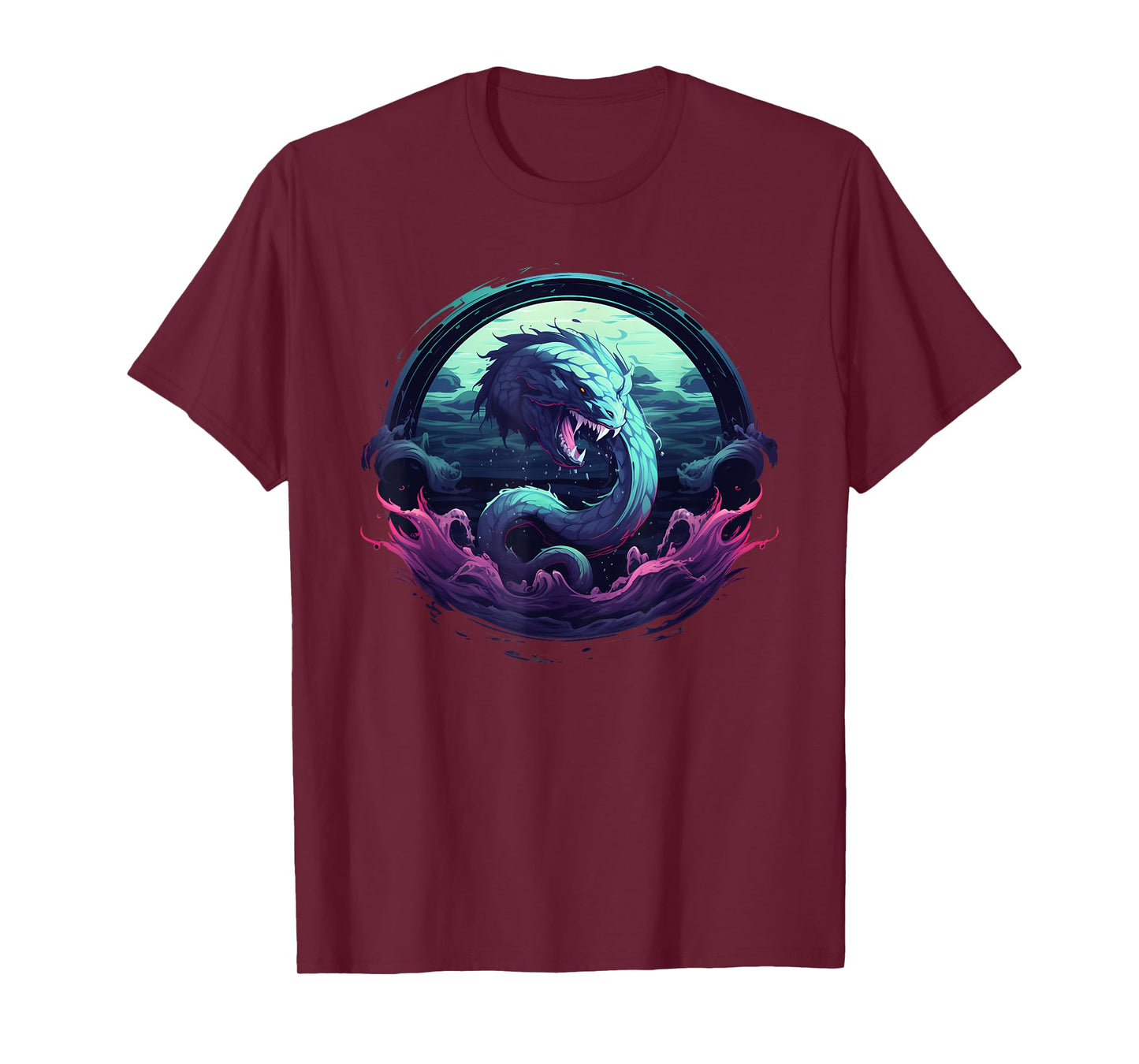 Sea Monster Leviathan Ocean Creature Vintage Art Graphic T-Shirt