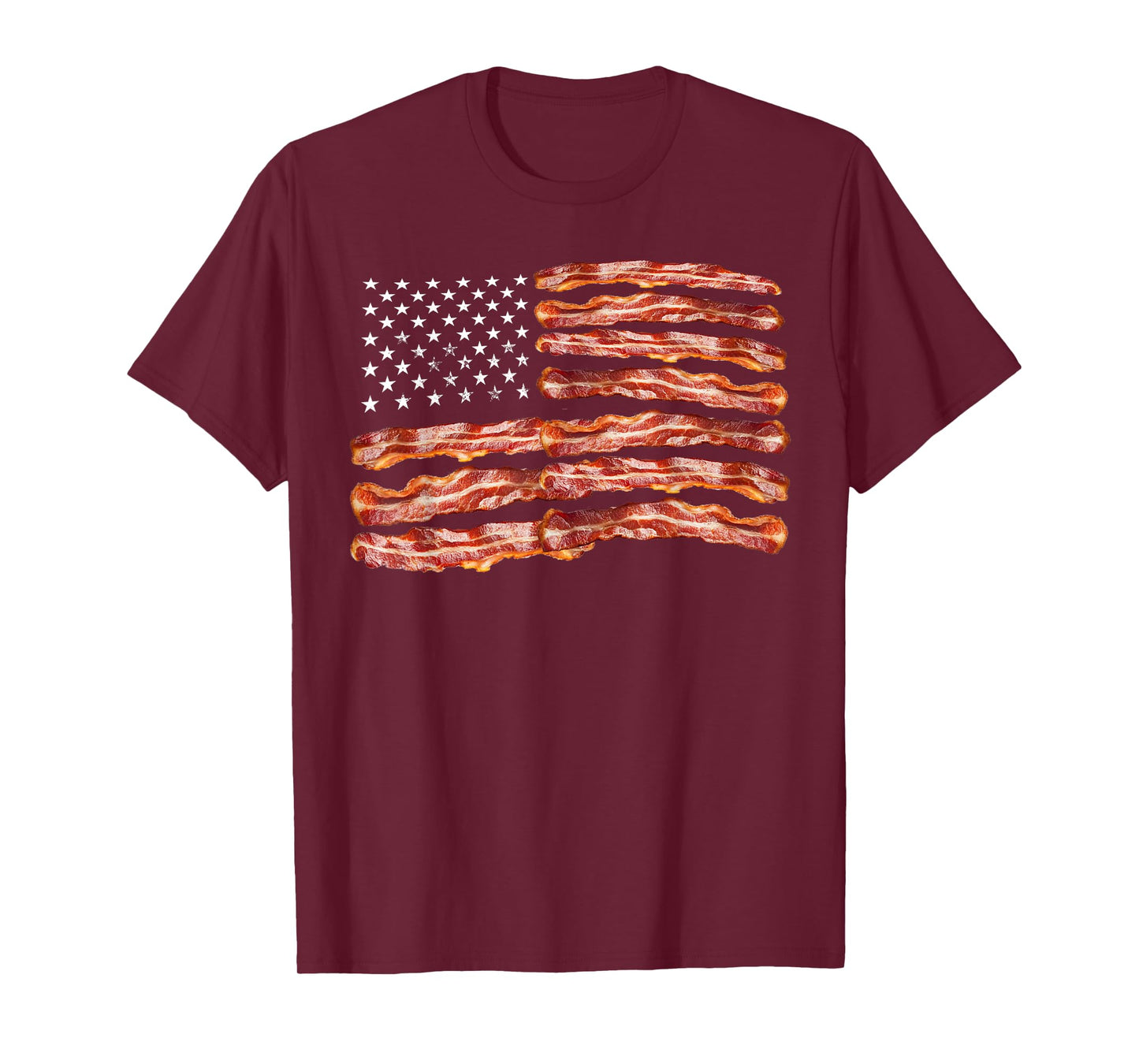 Bacon Flag USA Dried Pigs US Funny 4th Of July Joke Grill T-Shirt