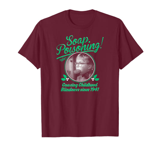 A Christmas Story Soap Poisoning Black and White Funny T-Shirt