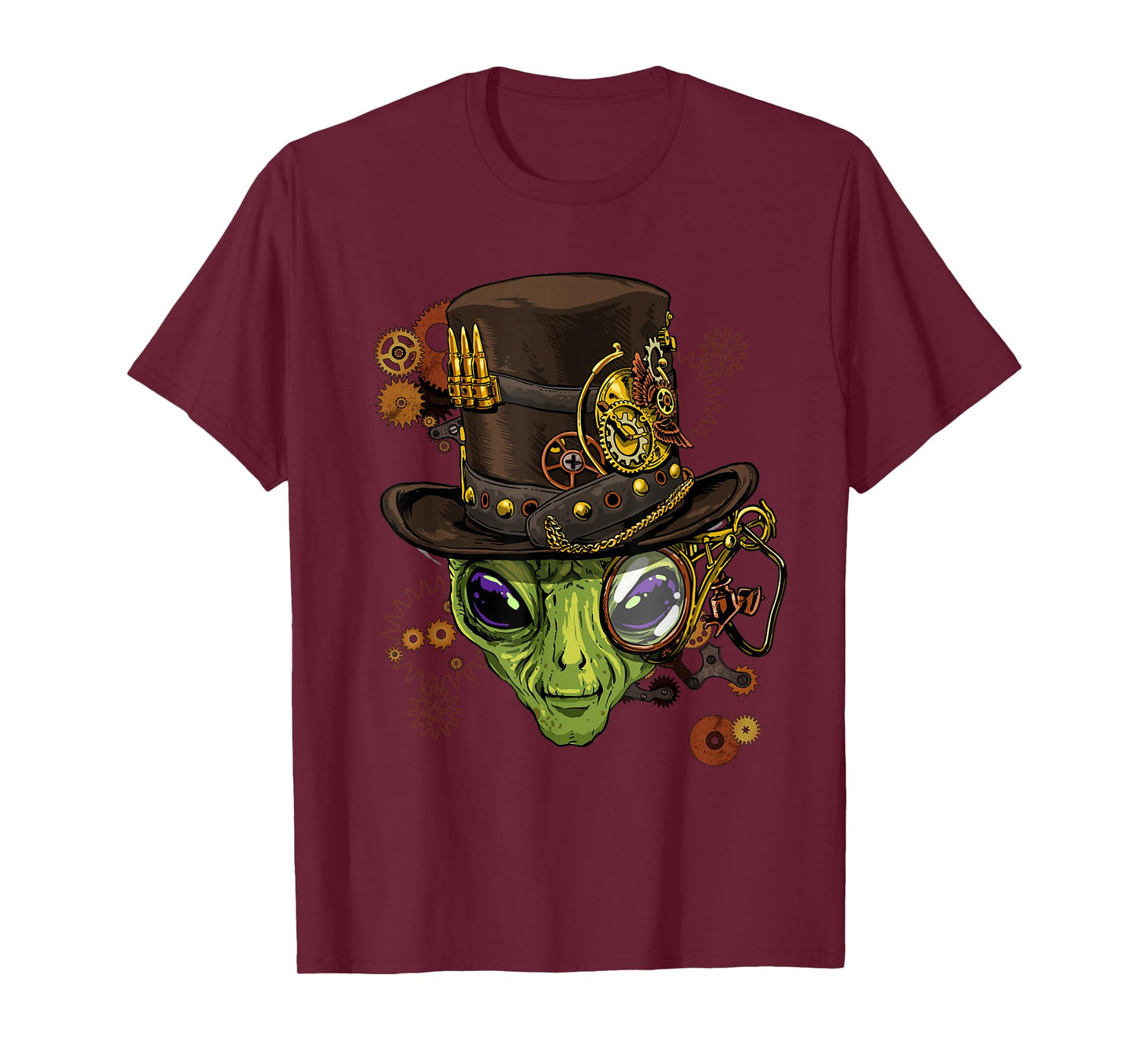 Alien Shirt Victorian Steampunk Gears UFO Ancient Alien Head T-Shirt