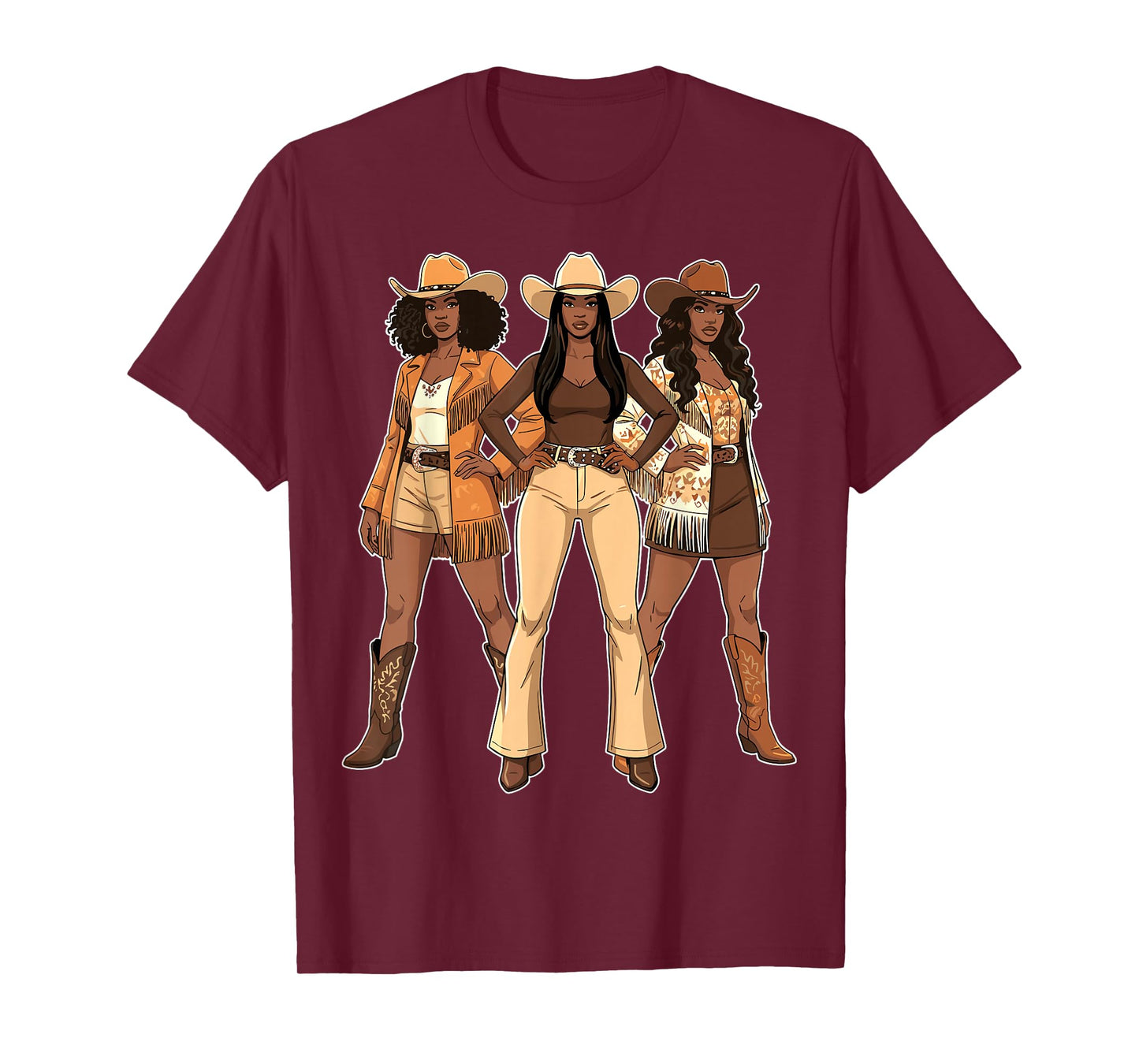 Black African American Cowgirl T-Shirt