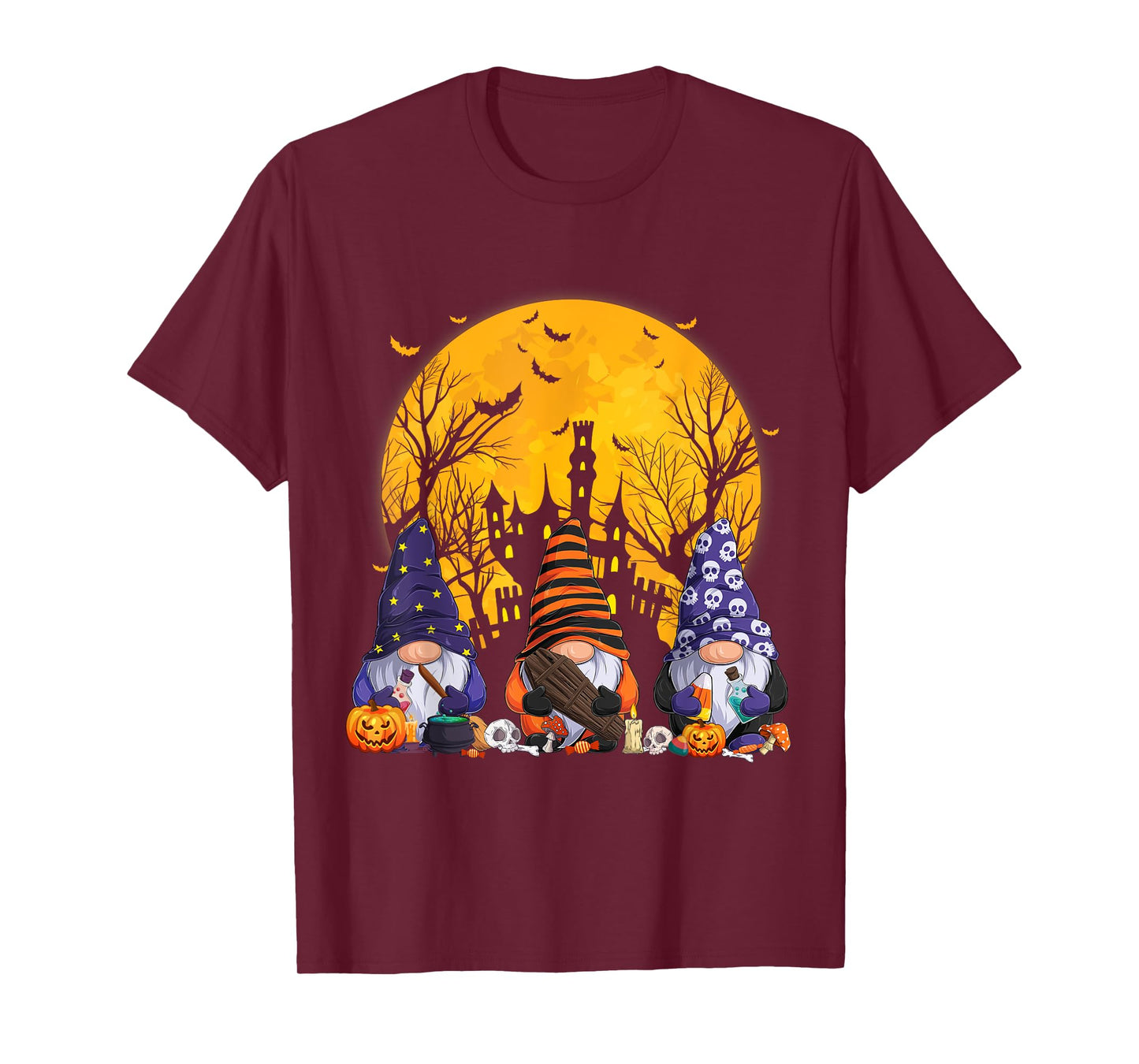Gnome Witch Halloween Pumpkin Autumn Fall Holiday 2024 T-Shirt