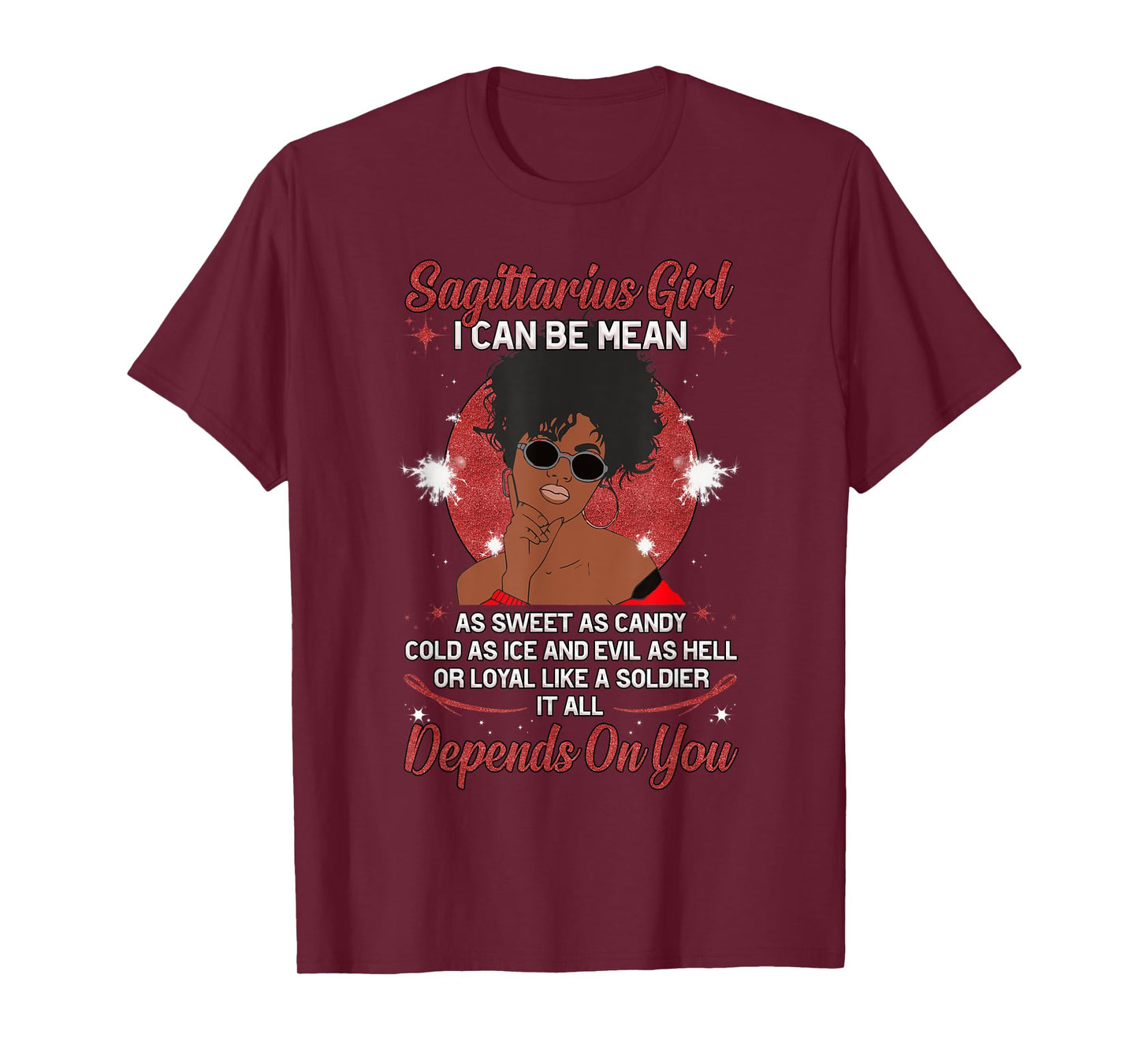 Black Pride Melanin Sagittarius For Women I can Be Mean T-Shirt