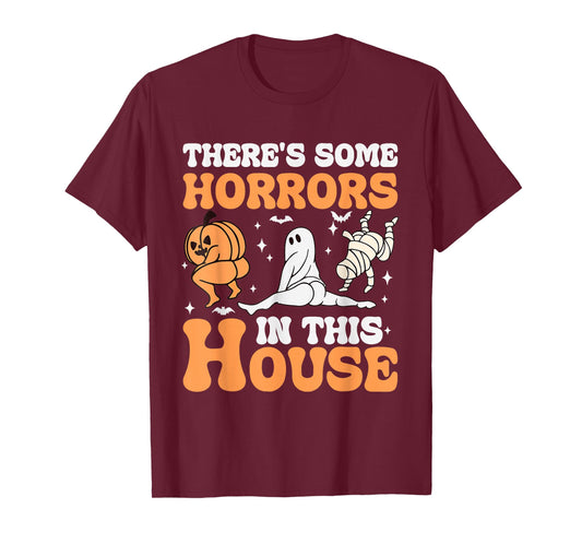 There's Some Horrors In This House Halloween Ghost Pumpkin T-Shirt