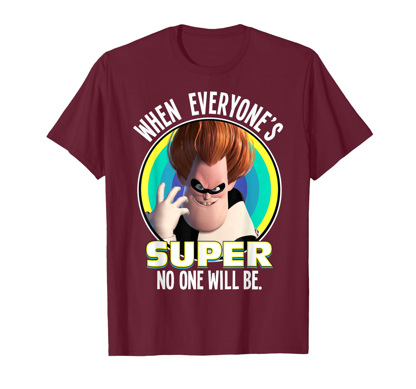 Disney Pixar The Incredibles Syndrome Super Retro Portrait T-Shirt