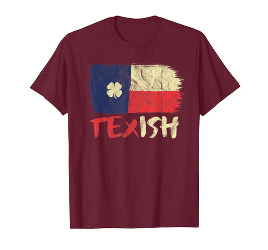 Texish Texas Flag Irish Pride Shamrock St Patricks T-Shirt