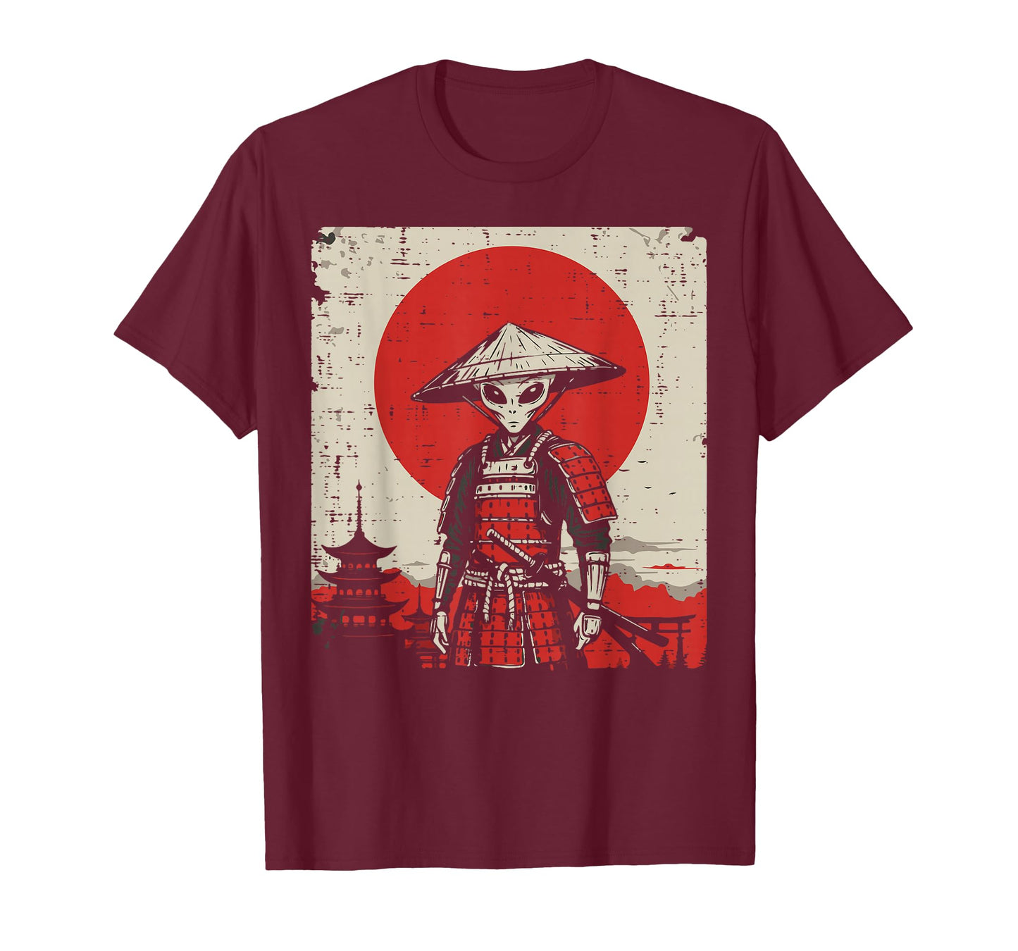 Japanese Alien Warrior Samurai Katana Ufo Art Women Men Kids T-Shirt