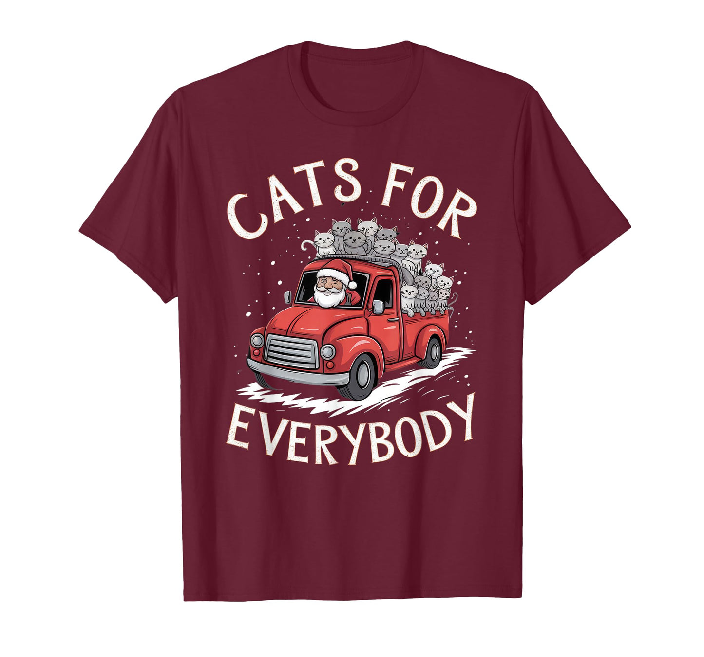 Cats for Everybody Christmas Shirt Funny Xmas Women Santa T-Shirt