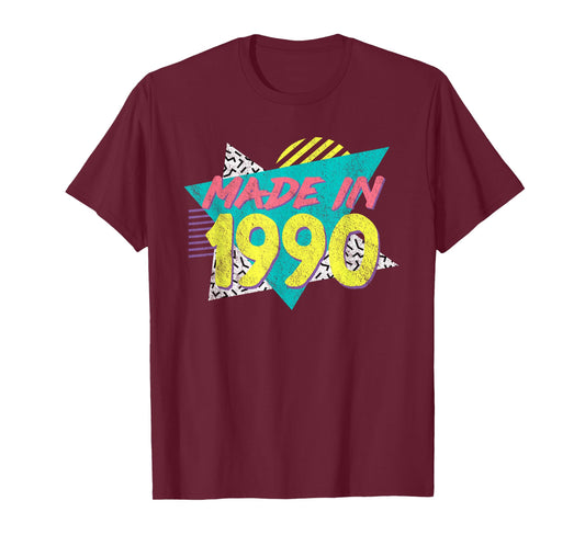 Made in 1990 Retro Vintage 35th Birthday T-Shirt