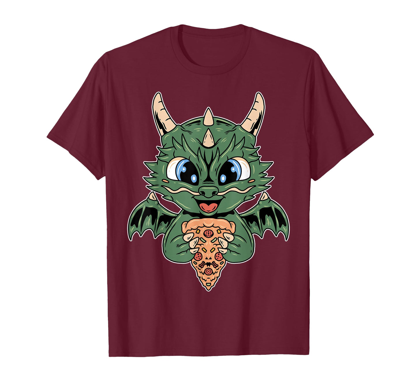Mythical Kawaii Dragon Wings Pizza Fantasy T-Shirt