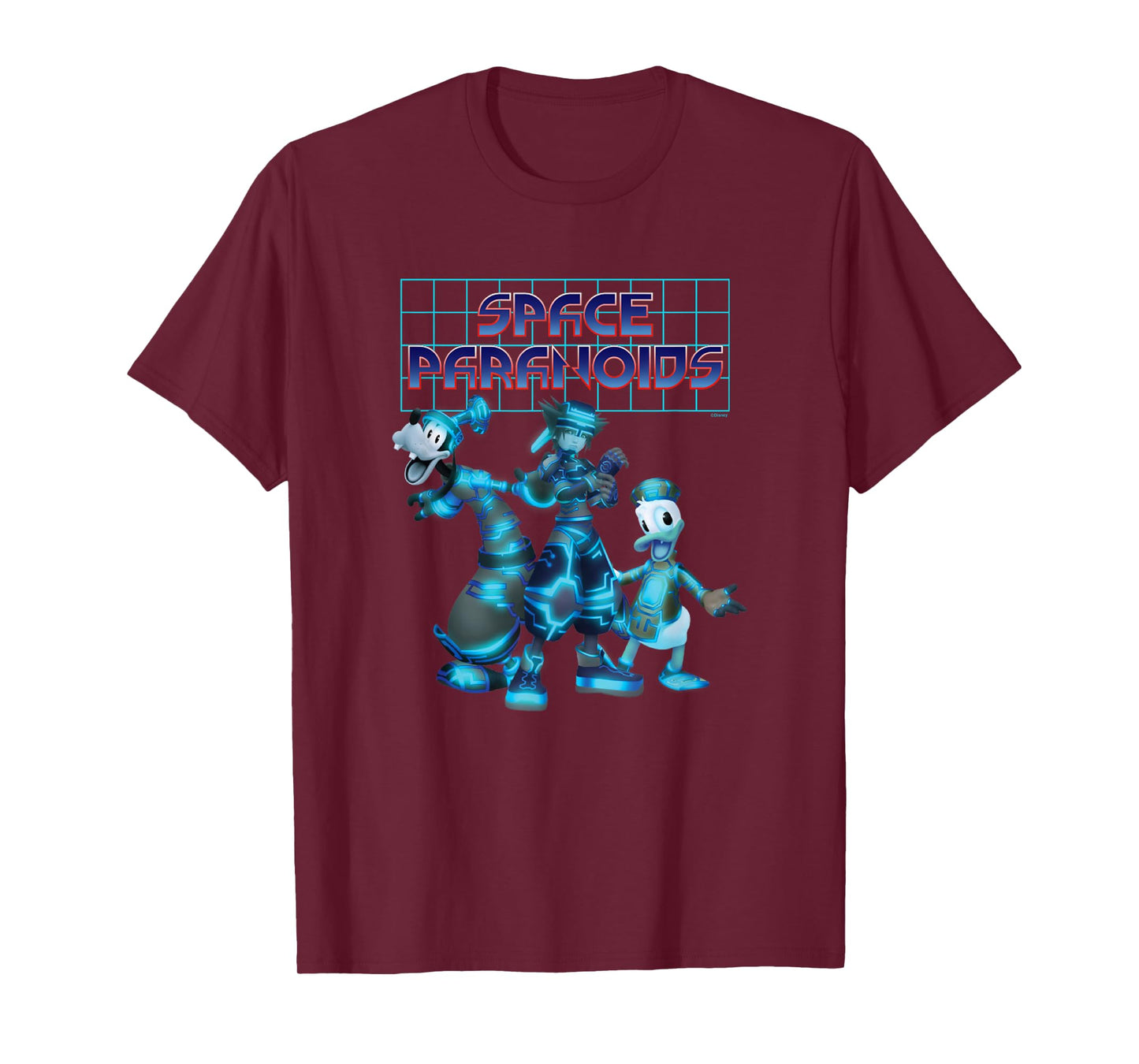 Disney Kingdom Hearts Space Paranoids Group Shot Neon Poster T-Shirt