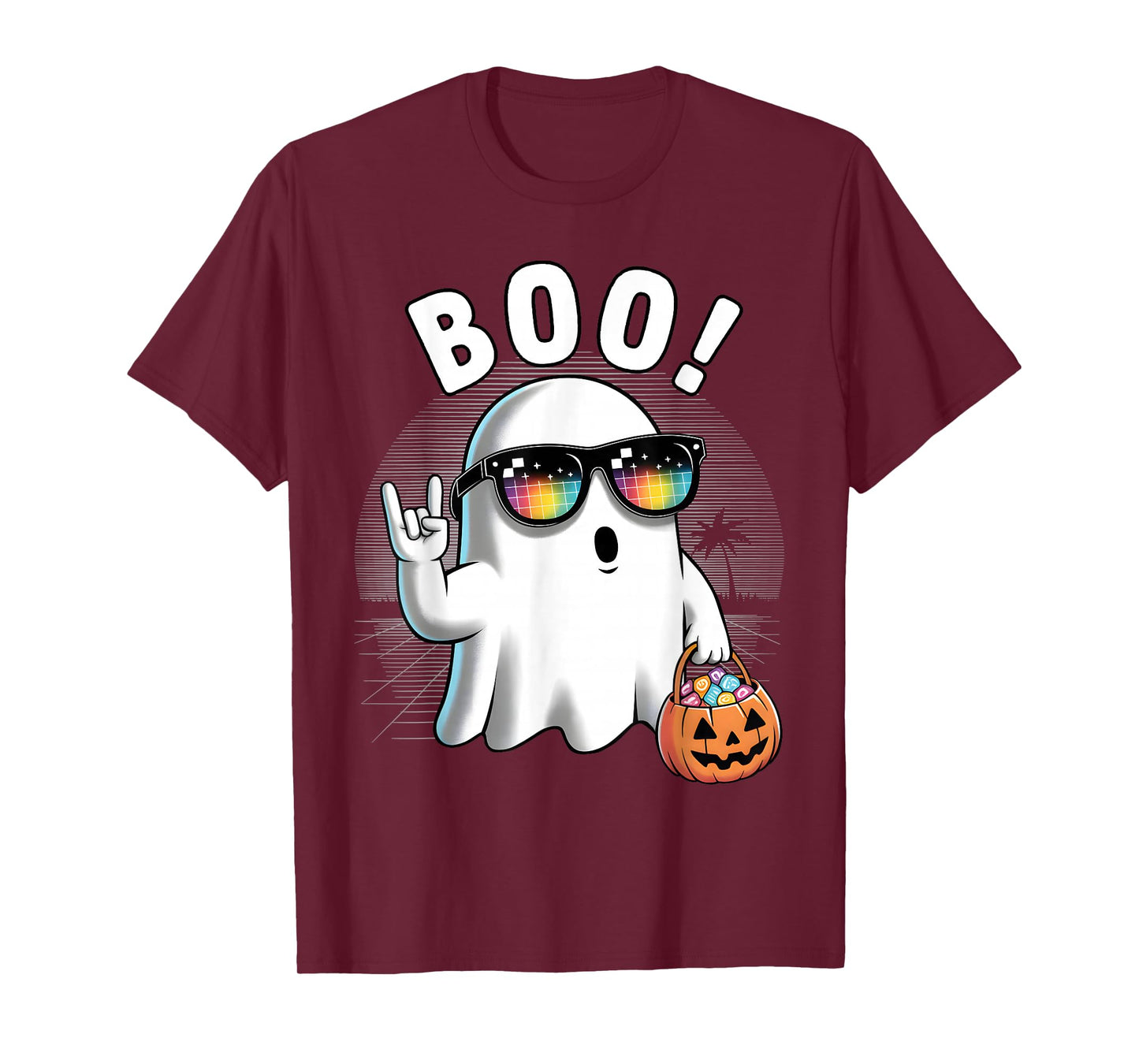 Funny Boo Halloween Ghost Outfit Rock T-Shirt